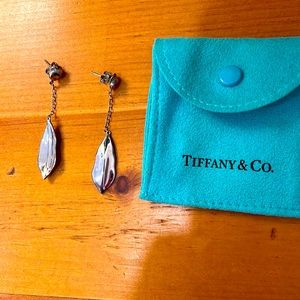 Tiffany & Co. Silver leaf dangle earrings